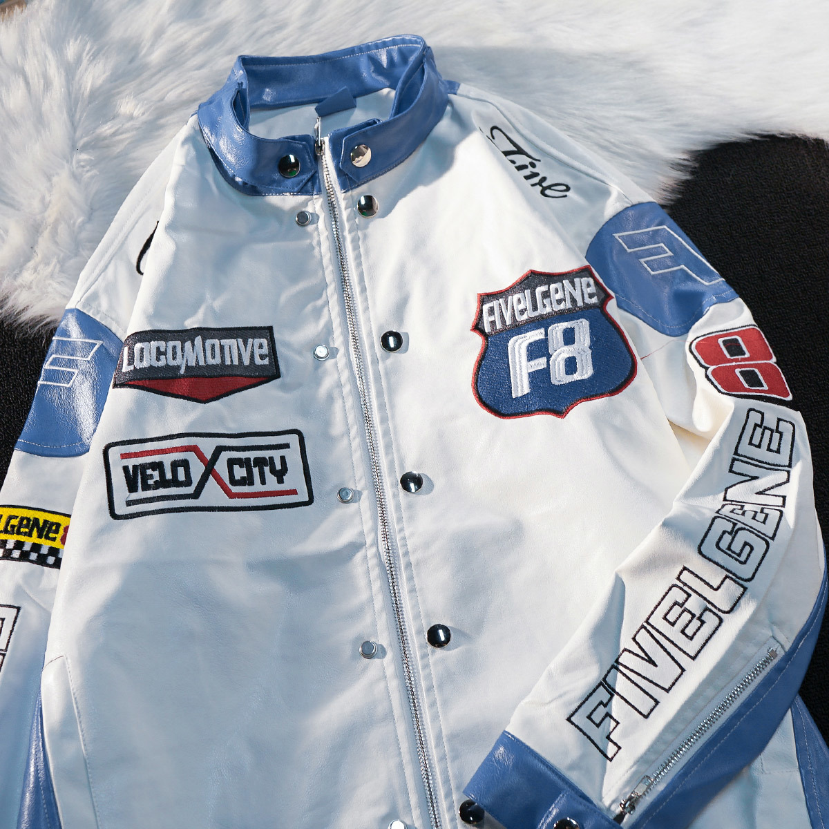 Men's Jackets 2023 American Embroidery Baseball Uniform Racing Suit Leather Jacket Men and Women Fashion Hip Hop Loose Coat Streetwear 230726Z