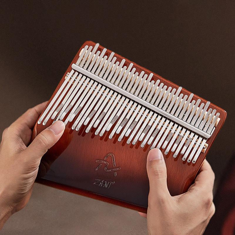 Novelty Items Professional Kalimba 34 Keys Thumb Piano Veneer Beech Wood 34 Key Kalimba Finger Piano Beginners Instrument With Storage Box 230727