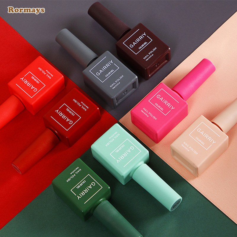 Rormays Gel Nail Polish 60 Color Suit New Color Semi Permanent Varnish Mixed Nail Art Salon Glitter Nail 15ML Ultraviolet LED Nail Salon Gel Factory W