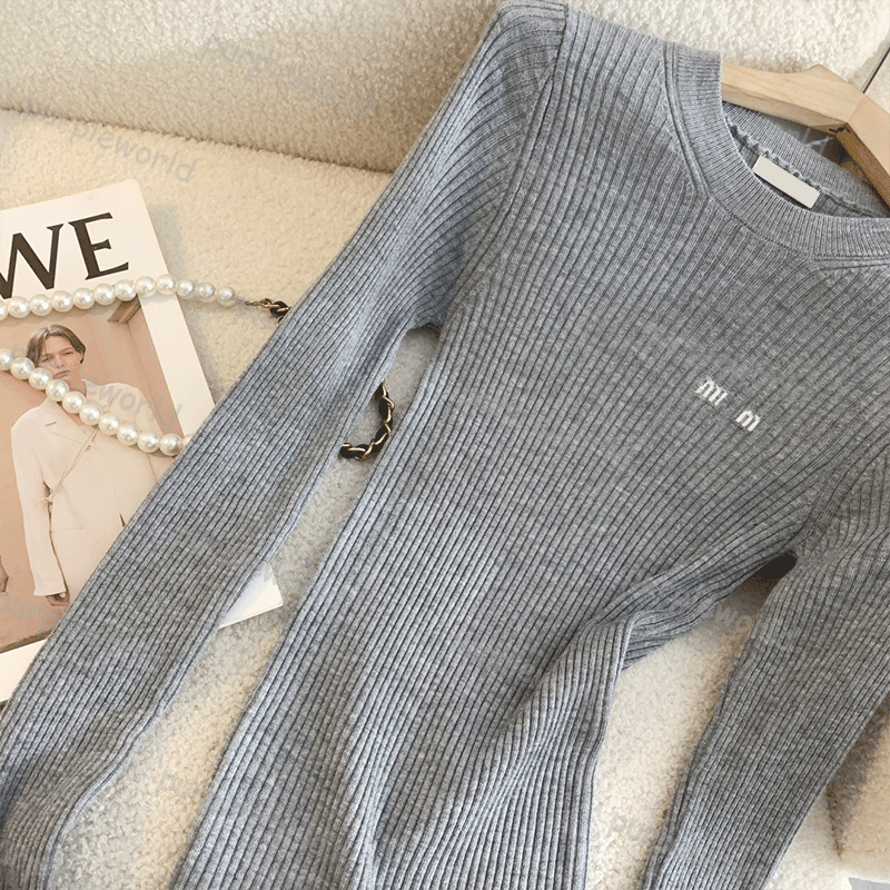 Womens T Shirt Base Shirt Womens Crew Neck Thin Knit T Shirt Top Long Sleeved Knit Sweater