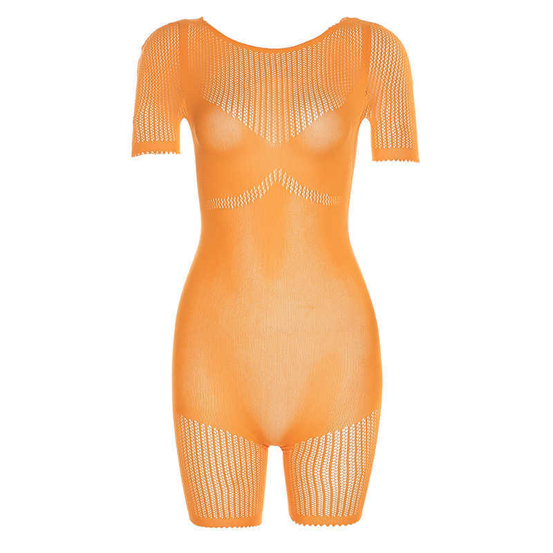 Summer New Womens Sexy Hollow Out Wrapped Hip Tight Knitted High Waist Casual One Piece Shorts Women