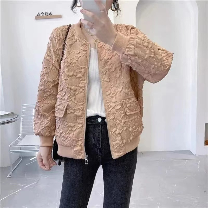 Womens Jackets Autumn Solid Baseball Jacket Women Korean Casual White Bomber Female Vintage Loose Cardigan Zipper Outerwear 230726