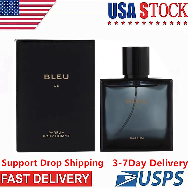 Luxury Brand 100ml Bleu De Perfume natural spray good smell long time Lasting Blue Man Cologne Spray fast ship