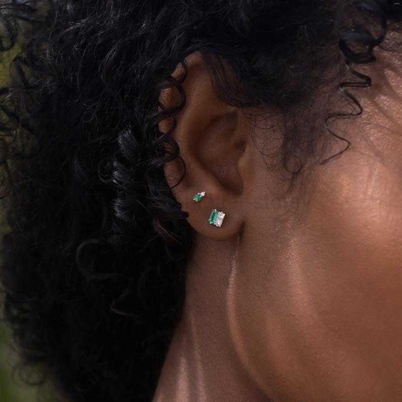 Stud Stud Earrings Stunning S925 Sterling Silver Emerald Diamond Twinkle Studs Perfect For Fashion-Forward Women