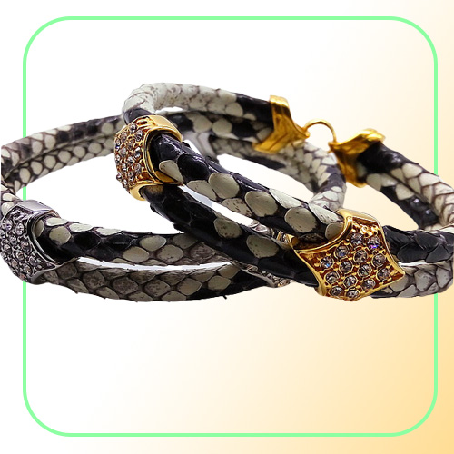 BC Fashion Python Skin 5MM Men with Silver Stainless Steel BOX Circle Bangle Bracelet For Watch Gift