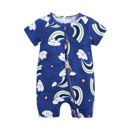 Kids Tales Brand 2020 Kids Clothes Fruit Pattern Baby Jumpsuit Short Sleeve Infant Romper Baby Boy Girl Zip Sleepsuit G1221