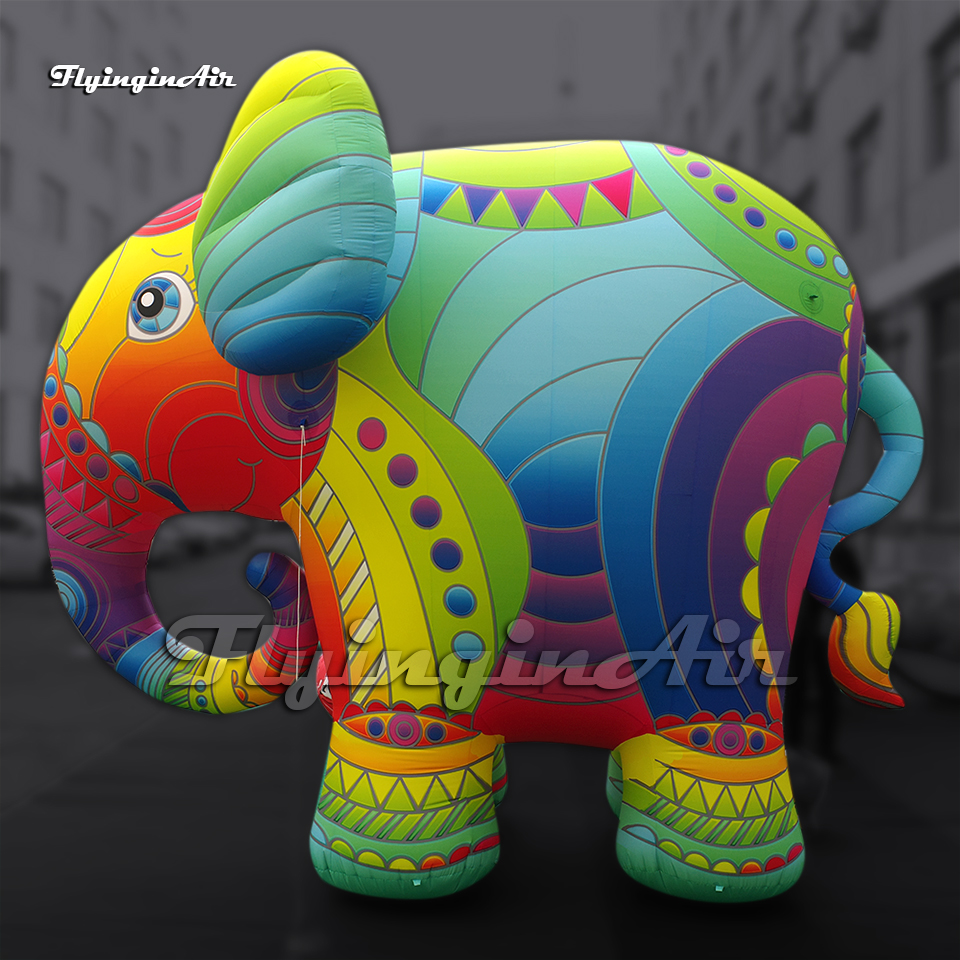Fantastic Large Colorful Inflatable Elephant Balloon Cute Air Blow Up Cartoon Animal Mascot For Event Show