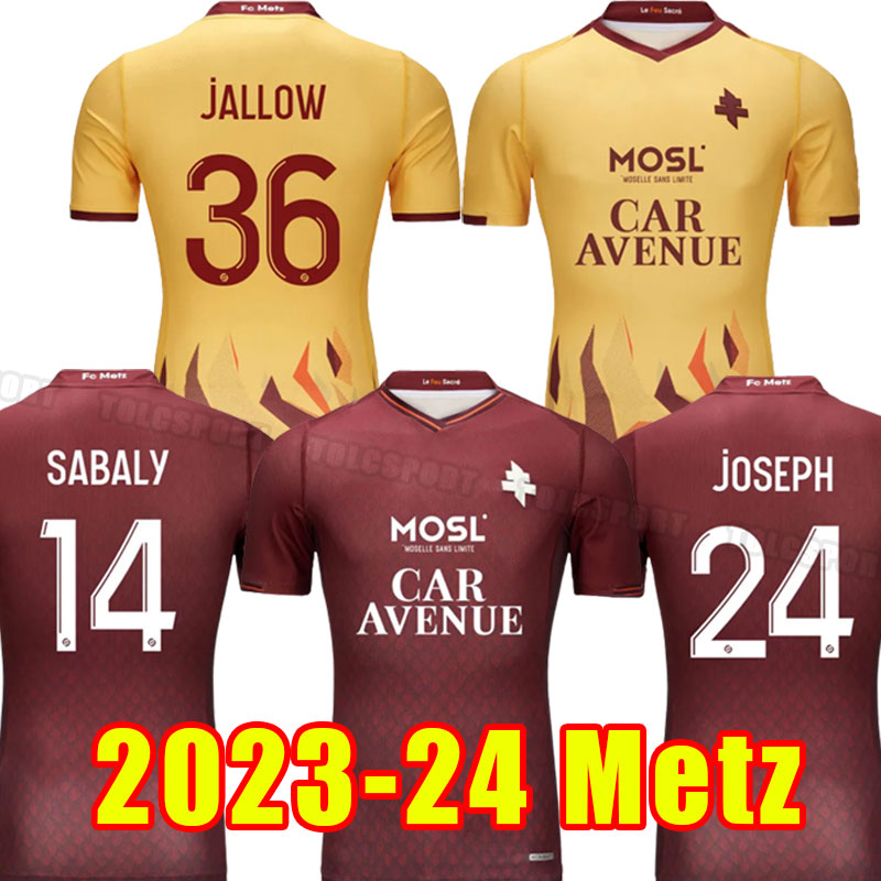 maillot de foot 23 24 METZ SOCCER JERSEYS FC 2023 2024 RED BLUE BOULAYA DIALLO CENTONZE BRONN VAGNER AWAY THIRD HOME FOOTBALL