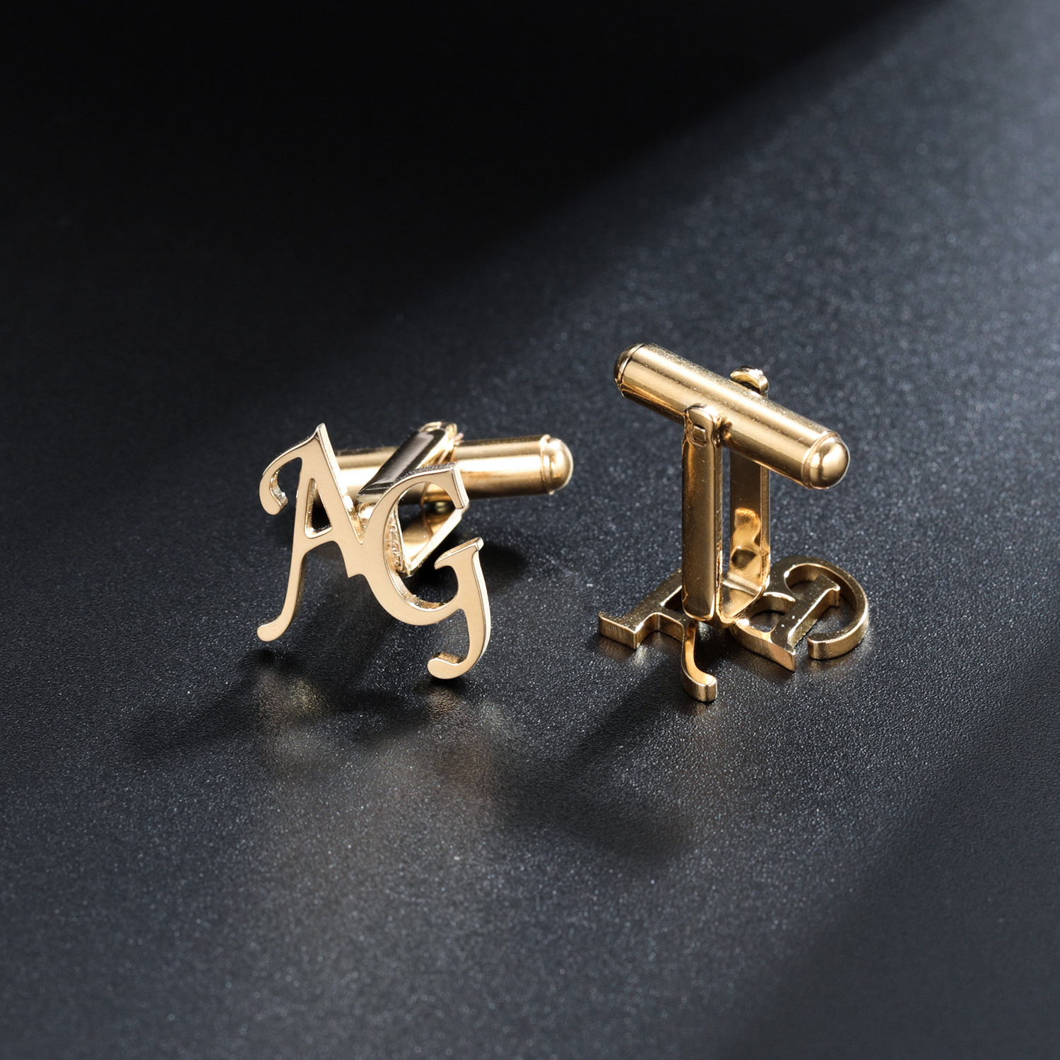 Pins Brooches Personalized Men's Cufflinks High Quality Stainless Jewelry Custom Letter Wedding Men Shirt Cufflink Father's Day Gift 230727