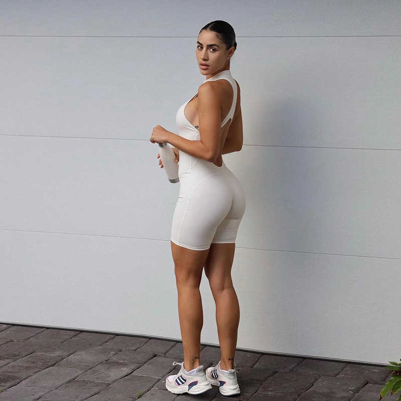 2023 womens spring new sexy backless high waist sleeveless tight hip sports Jumpsuit women tracksuits sport suits