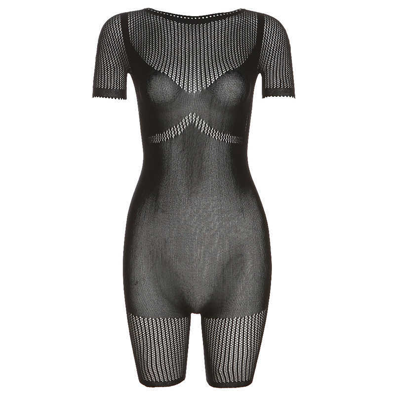 Summer New Womens Sexy Hollow Out Wrapped Hip Tight Knitted High Waist Casual One Piece Shorts Women
