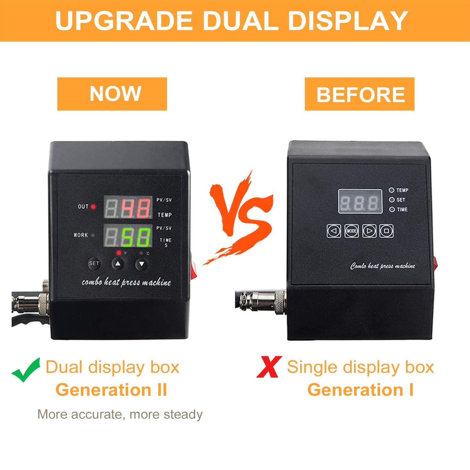 Heat Press Machine 8 in 1 12 x 15 Inch Heat Transfer Machine Swing Away Digital Shirt Printing Multifunction Sublimation for T Shirts Plate