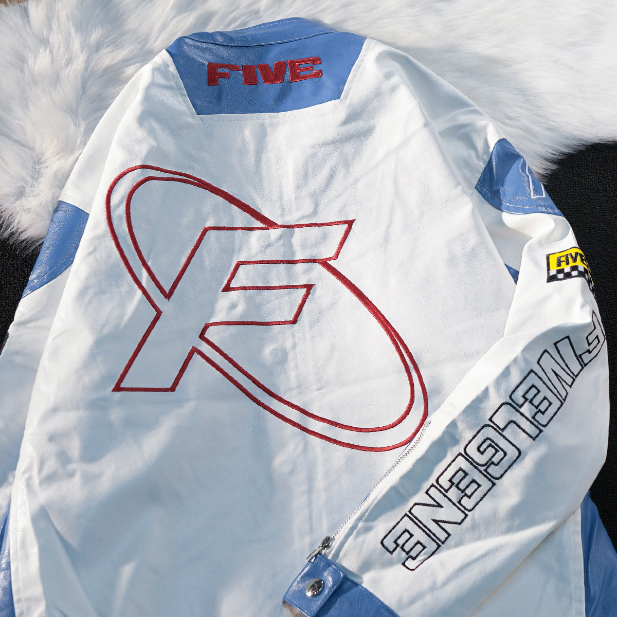 Men's Jackets 2023 American Embroidery Baseball Uniform Racing Suit Leather Jacket Men and Women Fashion Hip Hop Loose Coat Streetwear 230726Z