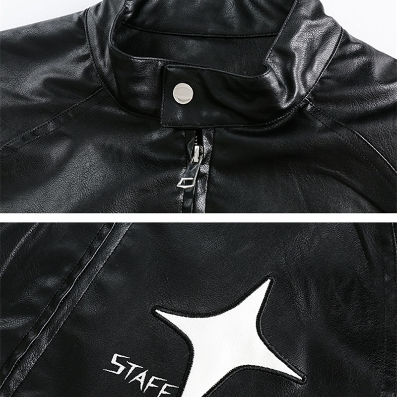 Womens Jackets Spring Autumn Simple Solid Print PU Leather Motorcycle Jacket Unisex Women Baseball Bomber Coat Varsity Men Vintage 230726