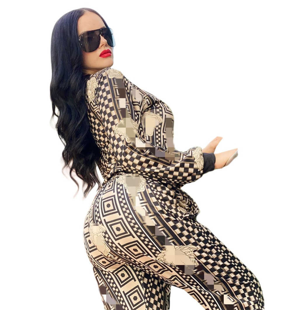 Jacket and Bottoms Two Piece Pants Outfits Women Casual Zipper Sweatshirt and Pant Set