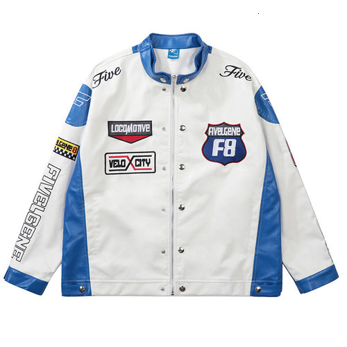 Men's Jackets 2023 American Embroidery Baseball Uniform Racing Suit Leather Jacket Men and Women Fashion Hip Hop Loose Coat Streetwear 230726Z