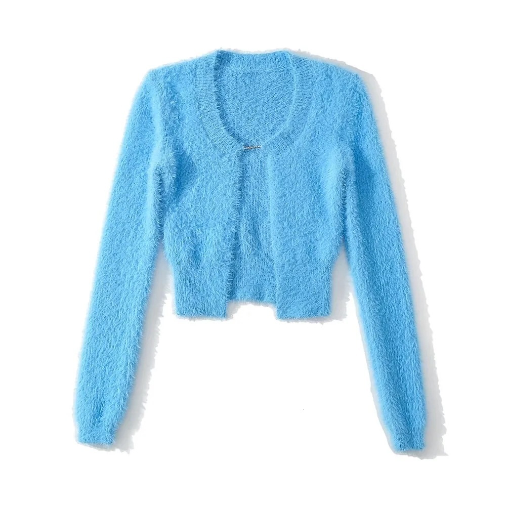 Women's Sweaters Momoluna Women La maille Neve Manches Longues Fluffy Charm Long Ssleeve Cardigan 230727