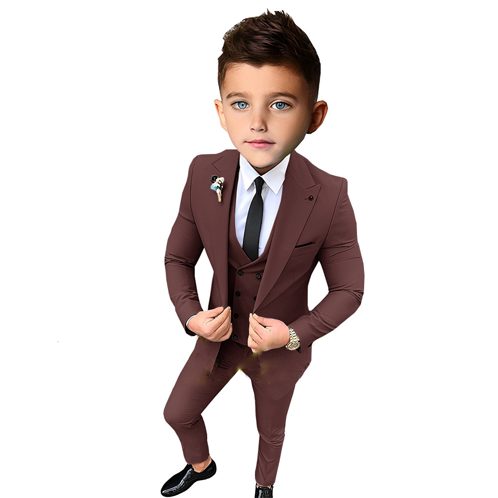 Suits Formal Suit for Boys Wedding Lapel Indian Style Jacket Pants 3 Pieces Fashion Party Child Clothes Slim Fit Kids 230726