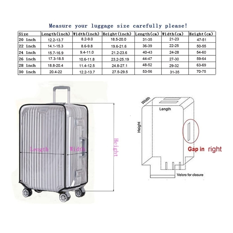 Bag Parts Accessories Full Transparent Luggage Protector Cover Thicken Suitcase Protector Cover PVC Suitcase Cover Rolling Luggage Cover 230726