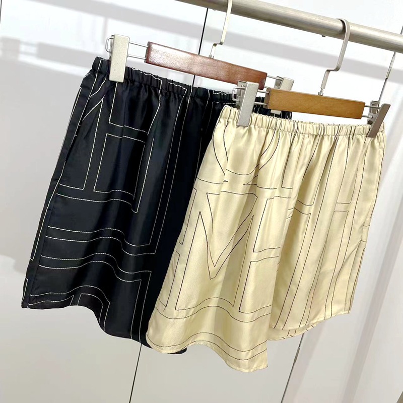 New t-oteme Silk Letter Embroidery Loose Versatile Casual Wide Leg Shorts