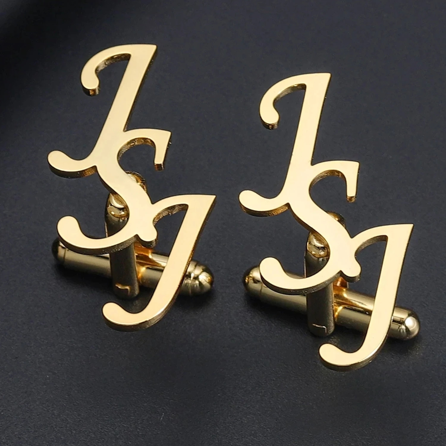 Pins Brooches Personalized Men's Cufflinks High Quality Stainless Jewelry Custom Letter Wedding Men Shirt Cufflink Father's Day Gift 230727