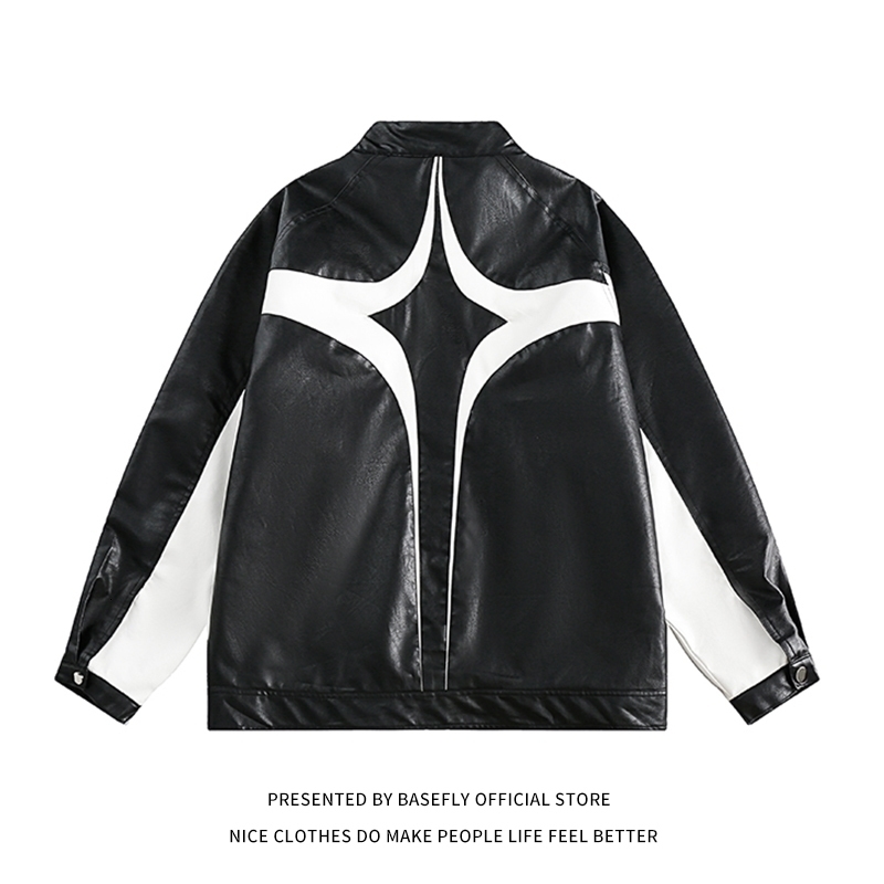 Womens Jackets Spring Autumn Simple Solid Print PU Leather Motorcycle Jacket Unisex Women Baseball Bomber Coat Varsity Men Vintage 230726