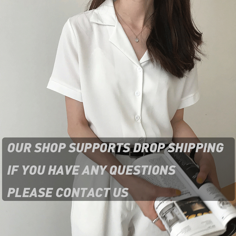 Womens Blouses Shirts Summer Blouse Shirt For Women Fashion Short Sleeve V Neck Casual Office Lady White Tops Japan Korean Style #35 230726