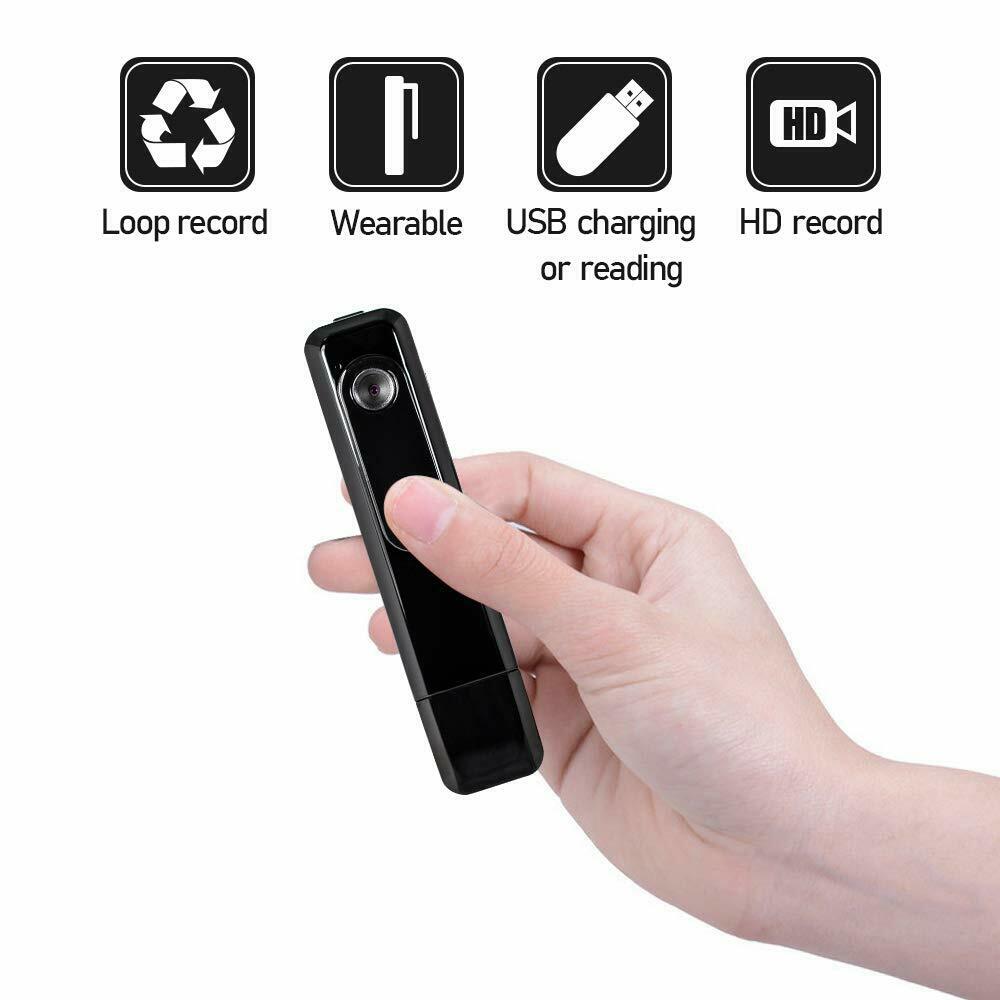 1080P HD Portable Back Clip Camera Mini Handsfree Body Worn Wearable USB Rechargeable Pocket Video Recorder with Audio Recording for Vlog Go Youtube R