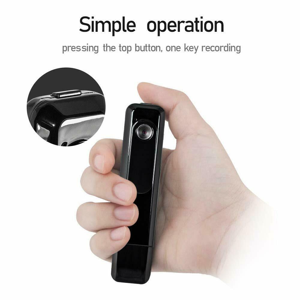1080P HD Portable Back Clip Camera Mini Handsfree Body Worn Wearable USB Rechargeable Pocket Video Recorder with Audio Recording for Vlog Go Youtube R
