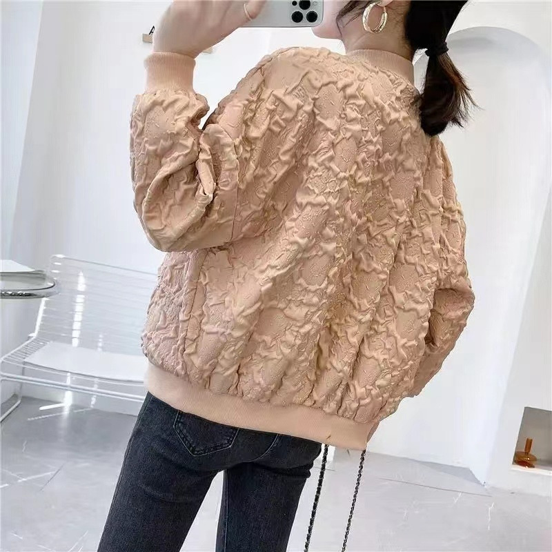 Womens Jackets Autumn Solid Baseball Jacket Women Korean Casual White Bomber Female Vintage Loose Cardigan Zipper Outerwear 230726