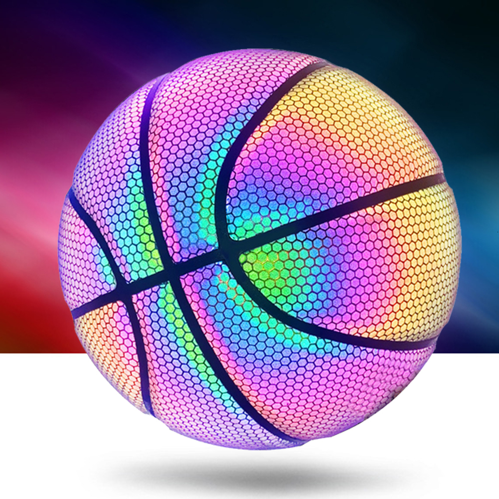 Balls Basketball Holographic Glowing Reflective Durable Luminous Glow Basketballs For Indoor Outdoor Night Game Gifts Toys 230726