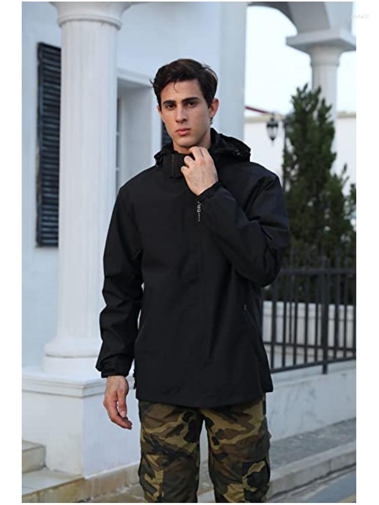 Mens Clothing Lightweight Waterproof Rain Jacket Hooded Outdoor Raincoat Hiking Windbreaker Coat Sweatshirts