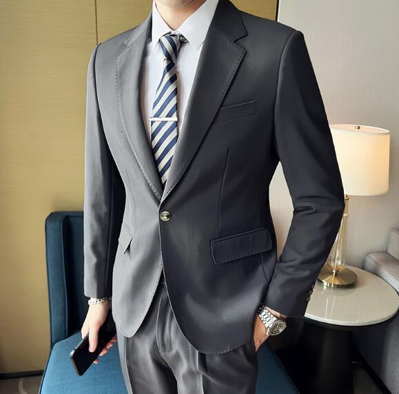 Mens Suits Blazers Solid Color Formal Long sleeve Groom Blazer Single Breasted Male Cotton Blend Coat ABZ01 230726