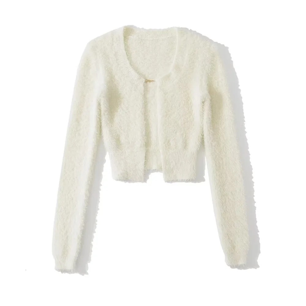 Women's Sweaters Momoluna Women La maille Neve Manches Longues Fluffy Charm Long Ssleeve Cardigan 230727