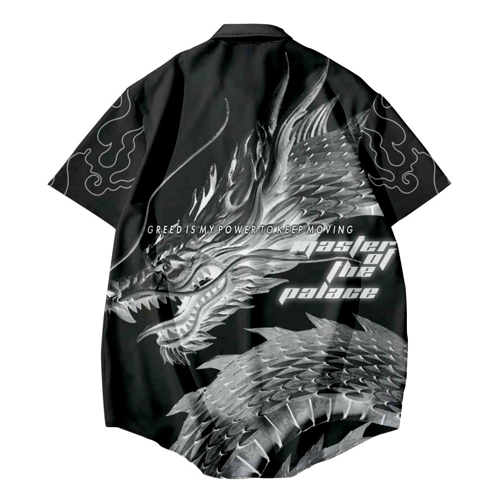 Mens clothing shirts men designer tops men's shirt new style summerShort sleeve shirt personality men casual beach top stand collar digital print