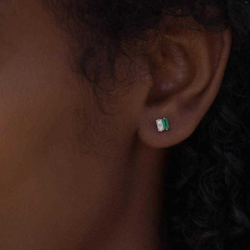 Stud Stud Earrings Stunning S925 Sterling Silver Emerald Diamond Twinkle Studs Perfect For Fashion-Forward Women