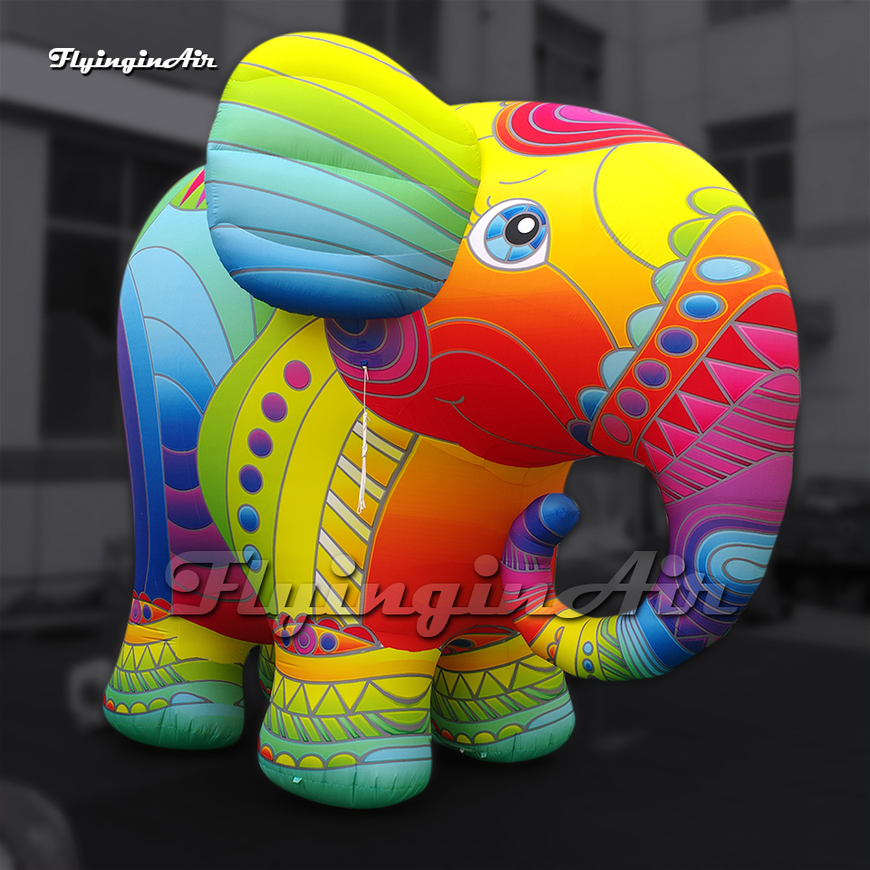 Fantastic Large Colorful Inflatable Elephant Balloon Cute Air Blow Up Cartoon Animal Mascot For Event Show
