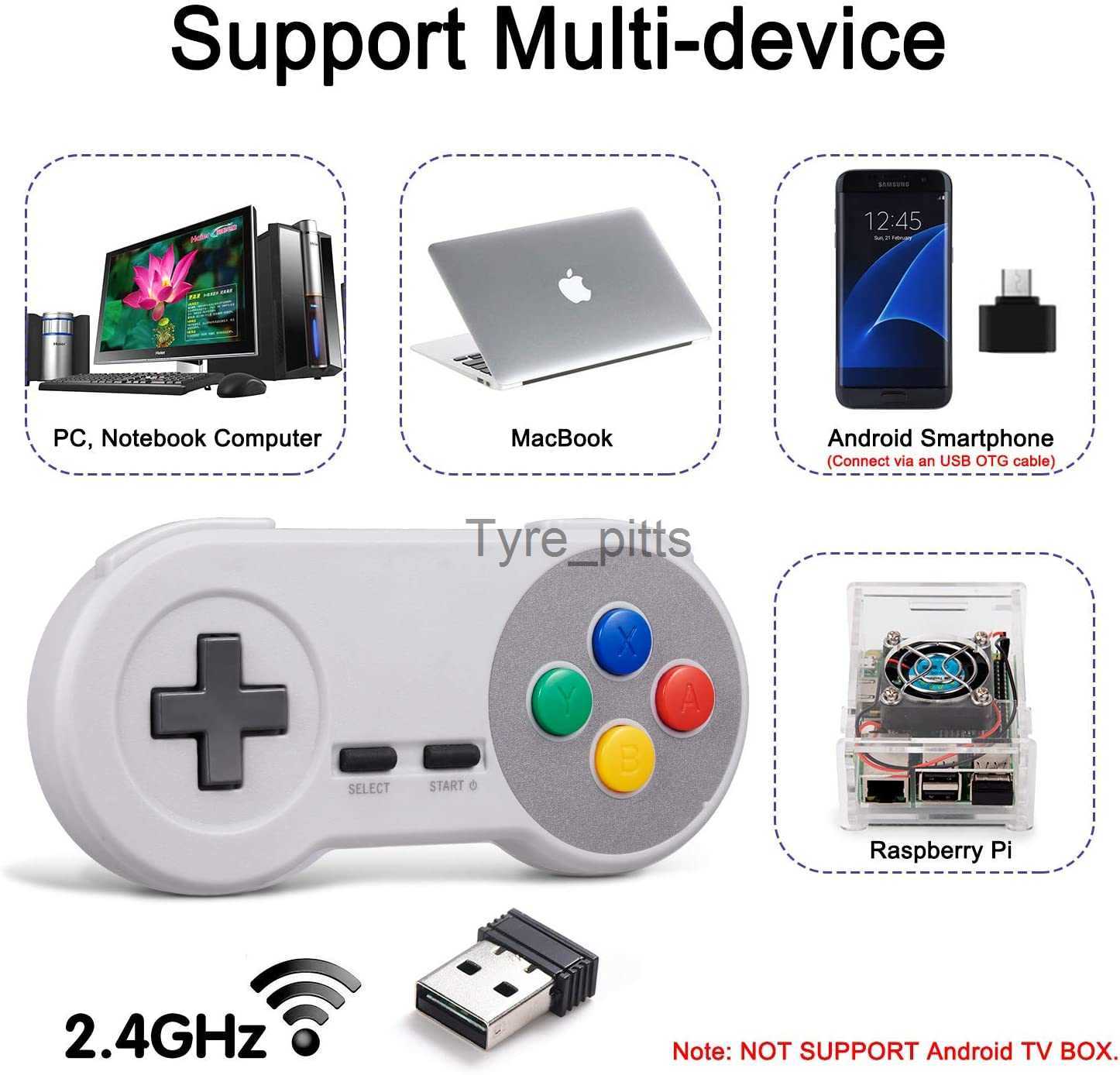 Game Controllers Joysticks Wireless Gamepad 2.4GHz remote controller USB joystick Console for SNES/NES Games for Windows 10/8/7 PC Raspberry Pi 3 Retr