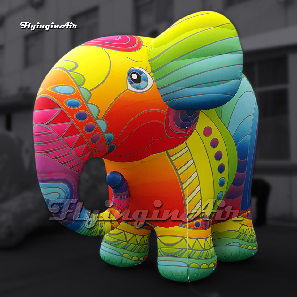 Fantastic Large Colorful Inflatable Elephant Balloon Cute Air Blow Up Cartoon Animal Mascot For Event Show
