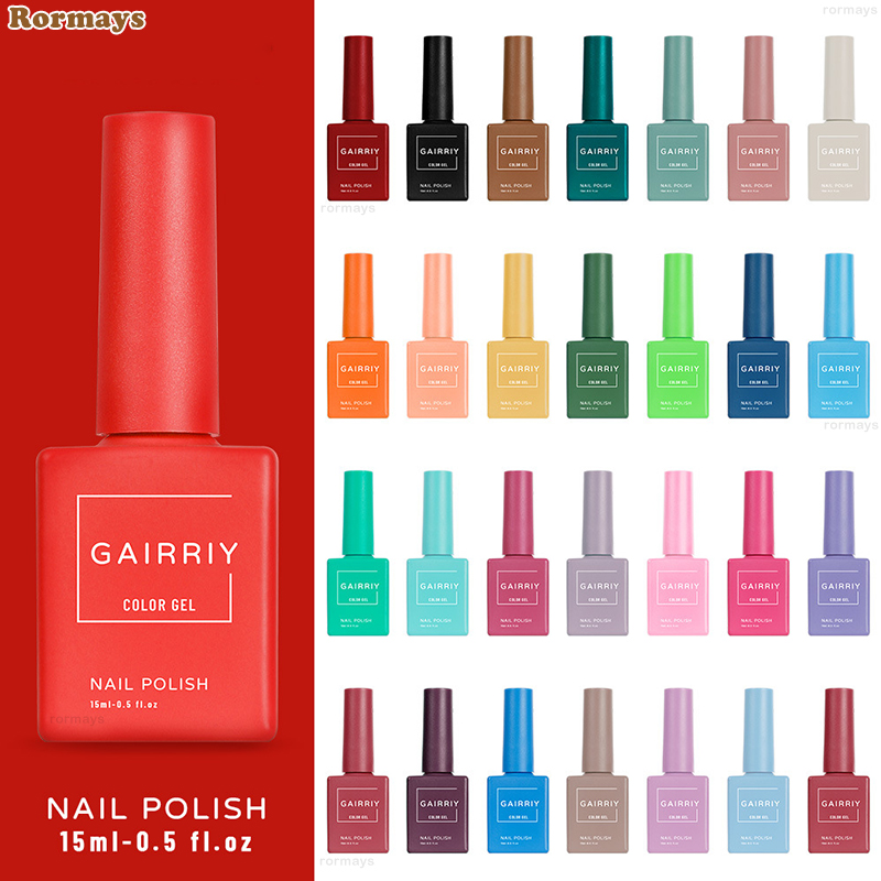 Rormays Gel Nail Polish 60 Color Suit New Color Semi Permanent Varnish Mixed Nail Art Salon Glitter Nail 15ML Ultraviolet LED Nail Salon Gel Factory W