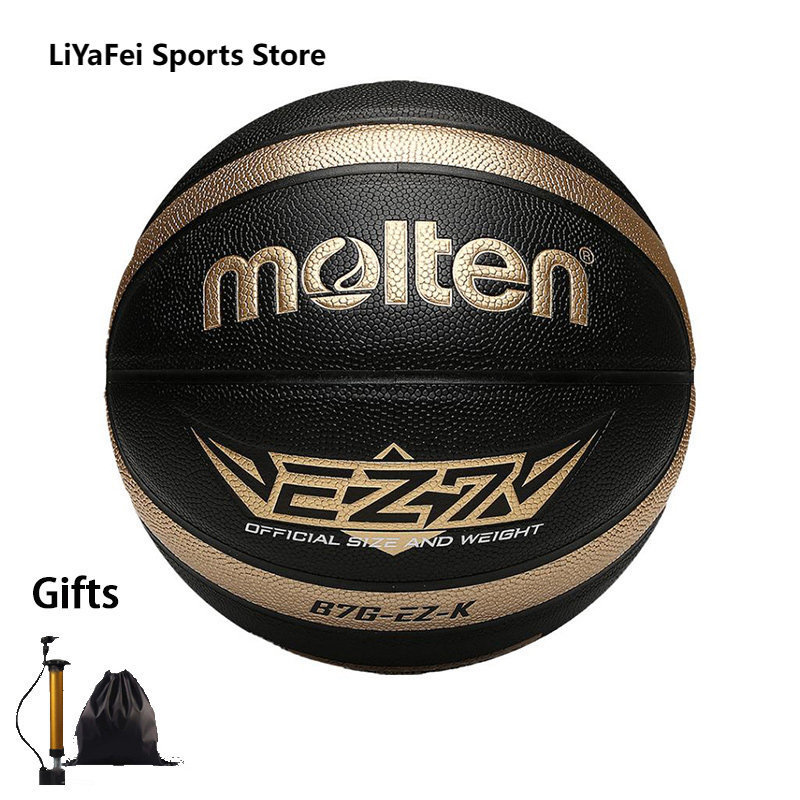 Balls Molten Size 5 6 7 Basketball Black Gold PU Outdoor Indoor Women Youth Man Match Training Basketalls Free Air Pump Bag 230726