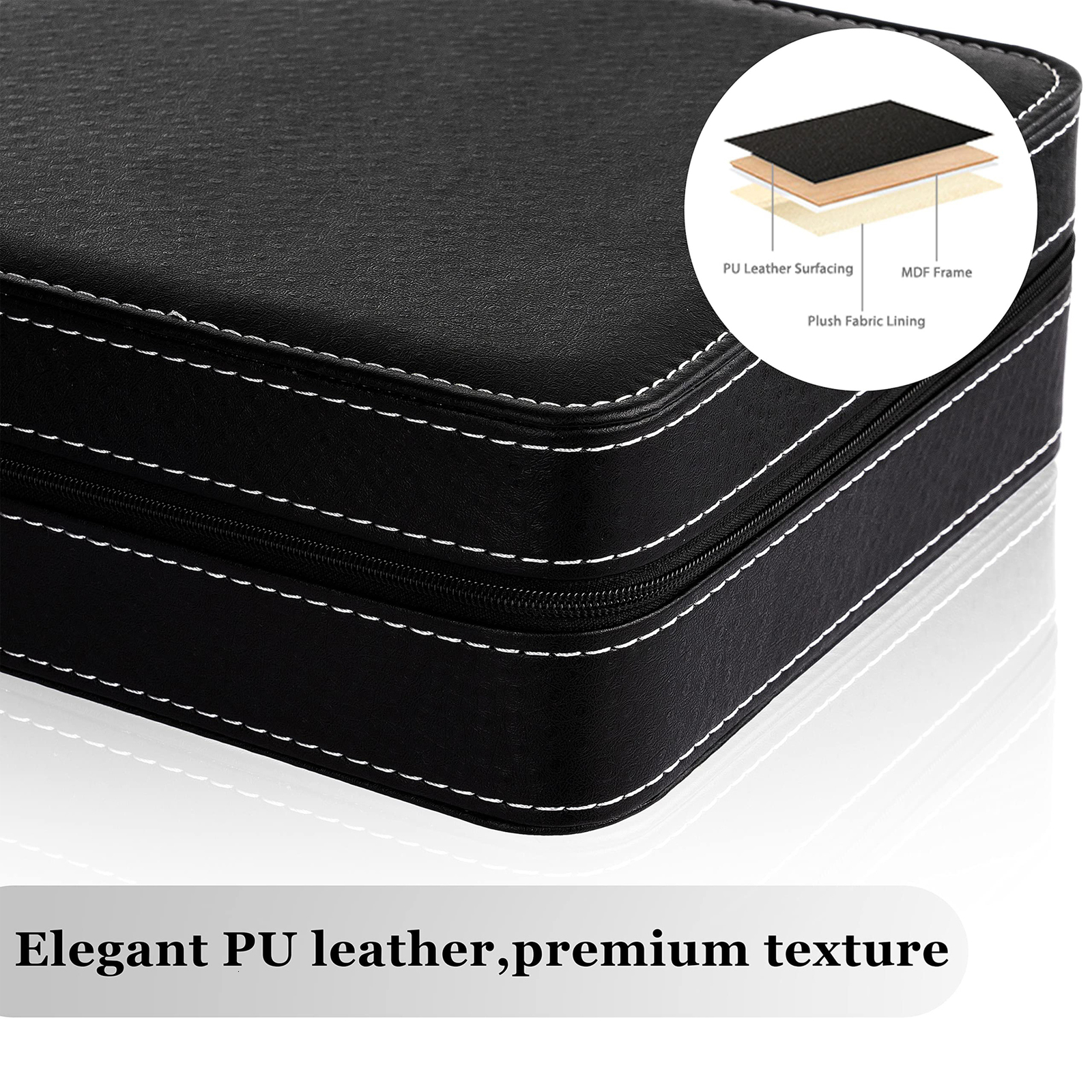 Watch Boxes Cases 12/10/6 Slot Watch Organizer Box Zippered Travel Case PU Leather Watch Storage Box Watch Collection Display Holder 230727