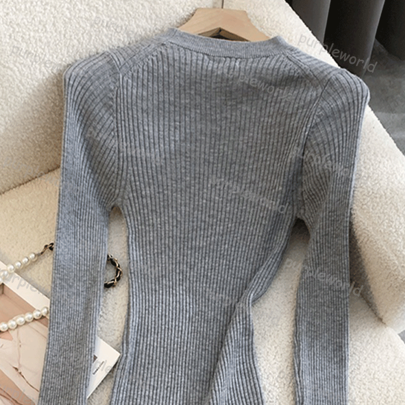 Womens T Shirt Base Shirt Womens Crew Neck Thin Knit T Shirt Top Long Sleeved Knit Sweater