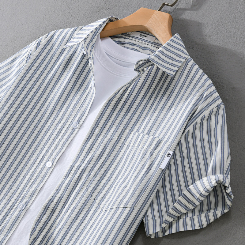 Stripe pattern men's tshirt designer men t shirt cotton mens tshirts summer striped short-sleeved shirtCasual loose simple with fresh men's 