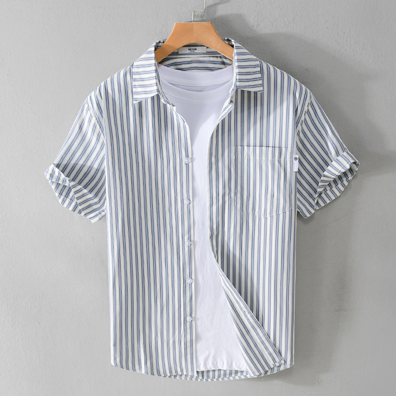 Stripe pattern men's tshirt designer men t shirt cotton mens tshirts summer striped short-sleeved shirtCasual loose simple with fresh men's 