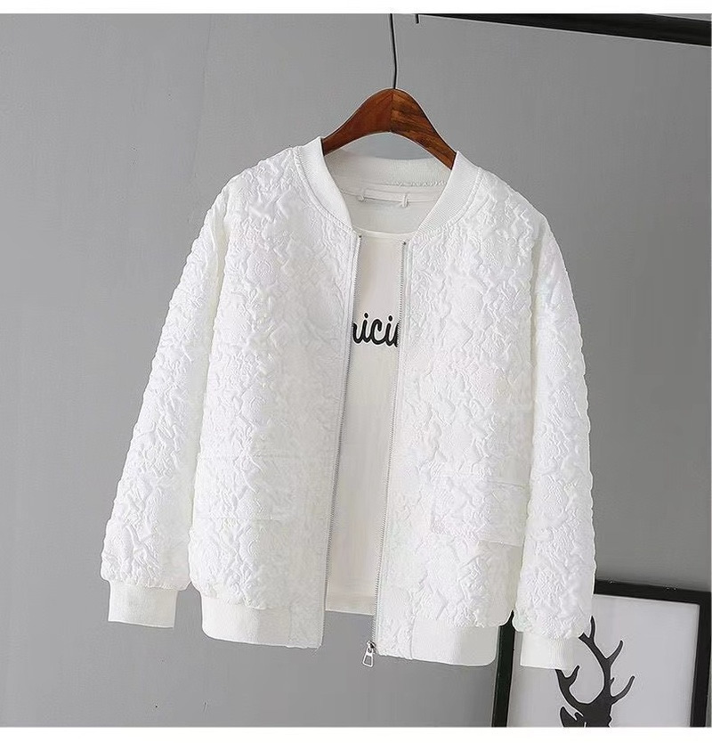 Womens Jackets Autumn Solid Baseball Jacket Women Korean Casual White Bomber Female Vintage Loose Cardigan Zipper Outerwear 230726