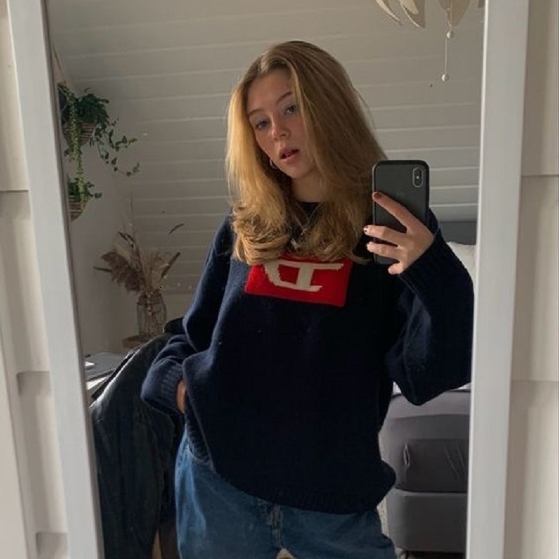 Women's Sweaters Hip Hop Streetwear Knitted Sweater Men Women Gothic Pattern Oversized Pullover Winter Harajuku Cotton Unisex Aesthetic 230726