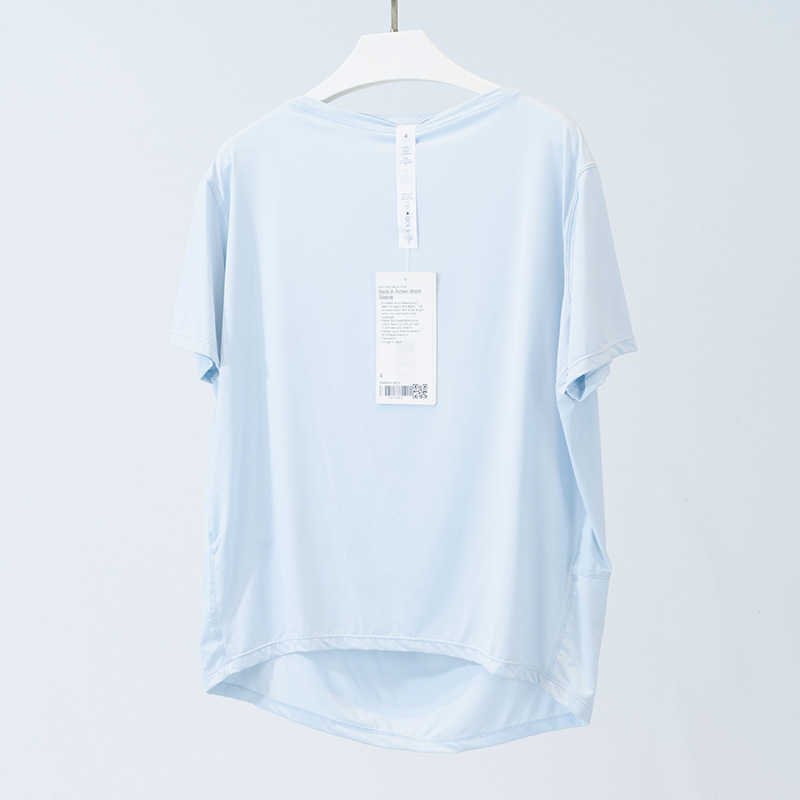 Summer Yoga Suit Sun Resistant Short Sleeved Women's Sports Loose T-shirt High Elasticity Breathability Comfort Fitness Tops