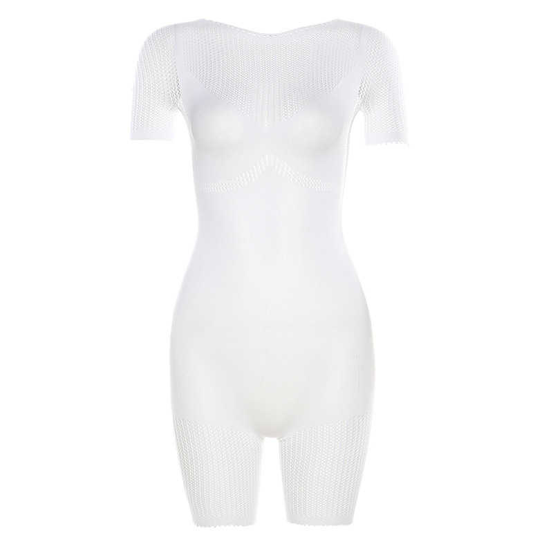 Summer New Womens Sexy Hollow Out Wrapped Hip Tight Knitted High Waist Casual One Piece Shorts Women