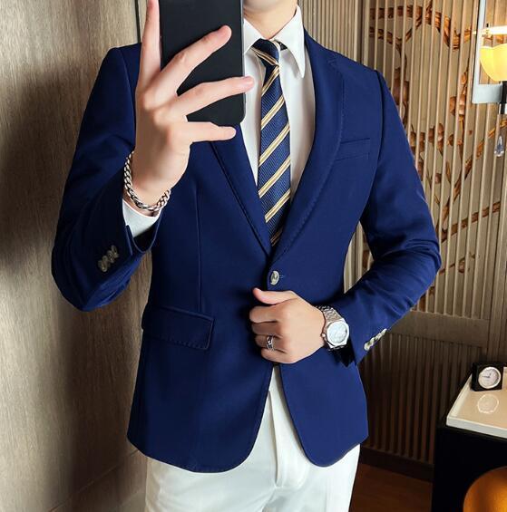 Mens Suits Blazers Solid Color Formal Long sleeve Groom Blazer Single Breasted Male Cotton Blend Coat ABZ01 230726